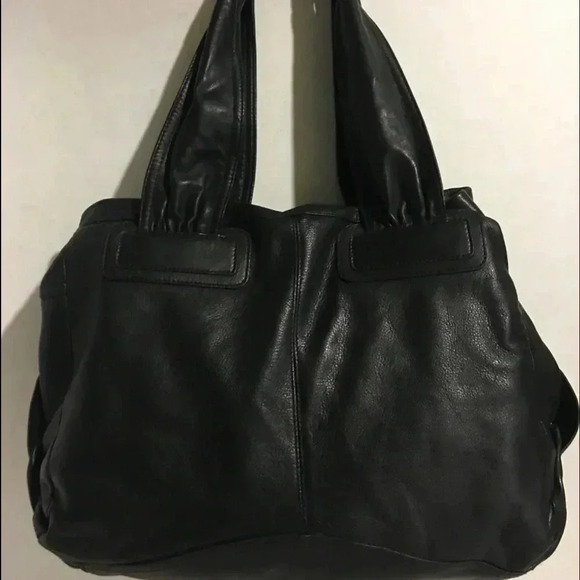 B. Makowsky Black leather satchel handbag - Picture 2 of 10